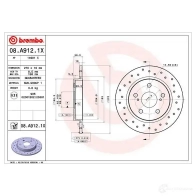 Тормозной диск BREMBO 8020584218488 08a9121x 6MAO LF6 1210309437 - Изображение 2