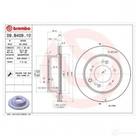 Тормозной диск BREMBO 09.B409.10 U5BHG ME 791569 8020584039946 - Изображение 2