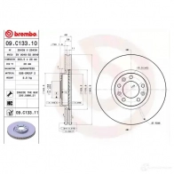 Тормозной диск BREMBO 8020584220993 09.C133.11 4G7N O 791707 - Изображение 3