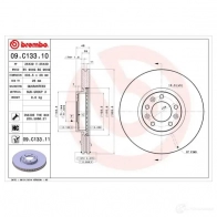 Тормозной диск BREMBO 8020584220993 09.C133.11 4G7N O 791707 - Изображение 6