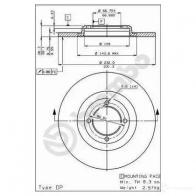 Тормозной диск BREMBO RA GDS 8020584158111 788977 08158110