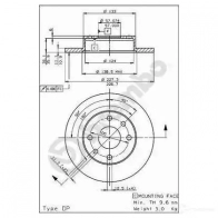 Тормозной диск BREMBO 0ZYN R 789202 08511210 8020584511213 - Изображение 2
