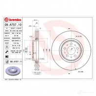 Тормозной диск BREMBO HK61 C 8020584020401 09.A757.11 791425
