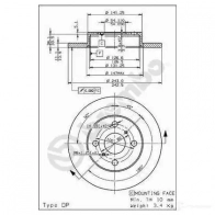 Тормозной диск BREMBO 789063 08311010 0THF 06M 8020584311011 - Изображение 2