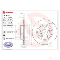 Тормозной диск BREMBO 8020584038192 95ZQD VX 791799 09.R122.11 - Изображение 2