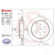 Тормозной диск BREMBO 791627 09.B631.11 8020584220962 H MVHI - Изображение 2