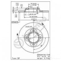 Тормозной диск BREMBO 08443610 8020584443613 789129 CHMXC 5