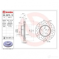 Тормозной диск BREMBO 8020584215357 0956731x 790197 R8A9 IKH - Изображение 3