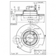 Тормозной диск BREMBO 8020584407011 789111 GMR E9A3 08407010 - Изображение 2