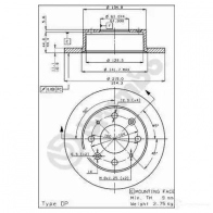 Тормозной диск BREMBO 789117 8020584428320 08428320 G4G 1Q9N - Изображение 1