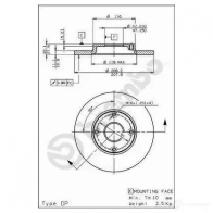 Тормозной диск BREMBO 789340 3 F29IJ0 8020584587713 08587710 - Изображение 1