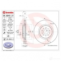 Тормозной диск BREMBO FAE 0R6 790360 8020584011904 09.6843.21 - Изображение 7