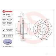 Тормозной диск BREMBO 790140 09.5509.1X O 0LQ4 8020584212394 - Изображение 2
