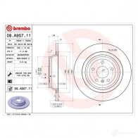 Тормозной диск BREMBO 789812 XJ 1RMB4 08.A957.11 8020584039908 - Изображение 2