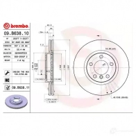 Тормозной диск BREMBO 8020584219041 CPW EW36 791639 09.B638.11 - Изображение 2