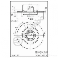 Тормозной диск BREMBO 6I WPYZ 08198710 8020584198711 788991