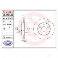 Тормозной диск BREMBO 08946120 EGHY J 789569 8020584946121 - Изображение 2
