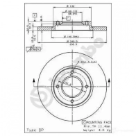 Тормозной диск BREMBO H 3C8ZAA 08496720 8020584496725 789176