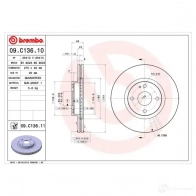 Тормозной диск BREMBO 8020584217856 09c13610 4F M52P7 791709 - Изображение 3
