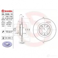 Тормозной диск BREMBO 08c30910 789893 4O3M OZY 8020584218990 - Изображение 2