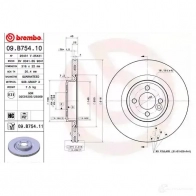 Тормозной диск BREMBO 09.B754.11 8020584219676 E YQ9IT 791661