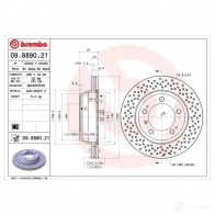 Тормозной диск BREMBO 09.8890.21 8020584036983 790765 LVHP CT - Изображение 5