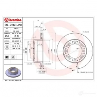 Тормозной диск BREMBO 790459 F GNZY76 09726320 8020584726327 - Изображение 2