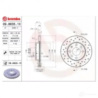 Тормозной диск BREMBO 0986351x 8020584217474 Z S7DPZI 790696 - Изображение 2