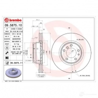 Тормозной диск BREMBO 8020584222126 1422939233 8 HIQ8FD 09.5875.11 - Изображение 2