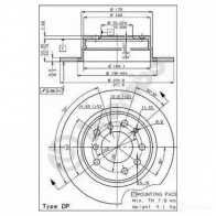 Тормозной диск BREMBO 8020584227220 GIT YE8F 08227220 789004