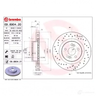 Тормозной диск BREMBO 790774 09.8904.21 96PQ P2G 8020584217337 - Изображение 3