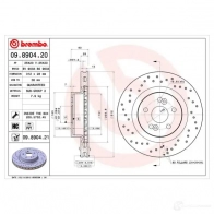 Тормозной диск BREMBO 790774 09.8904.21 96PQ P2G 8020584217337 - Изображение 6