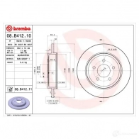 Тормозной диск BREMBO 08.B412.11 38 5QK07 8020584032091 789838 - Изображение 2