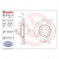 Тормозной диск BREMBO 8020584212615 790840 09.9145.1X 1DX KG - Изображение 4