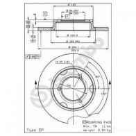Тормозной диск BREMBO BEZR D16 08228410 8020584228418 789006