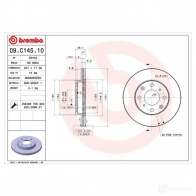 Тормозной диск BREMBO 8020584039021 791714 OD RKJQ 09.C145.10 - Изображение 2