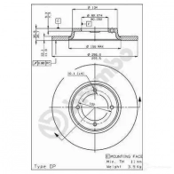 Тормозной диск BREMBO 789010 ATOA 94E 08246110 8020584246115