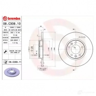 Тормозной диск BREMBO 08c30810 8020584217870 K P4WAM 789891 - Изображение 2