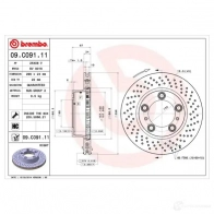 Тормозной диск BREMBO 8020584037010 791698 09.C091.11 0NZ 2XX - Изображение 2