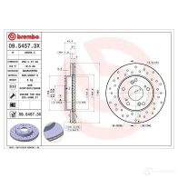 Тормозной диск BREMBO 09.5457.3X OXJX G 8020584225721 1422939235 - Изображение 6