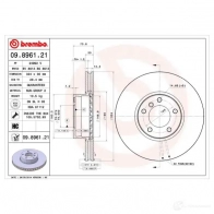 Тормозной диск BREMBO 09.8961.21 K0BU9 CK 790790 8020584015926 - Изображение 5