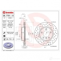 Тормозной диск BREMBO 8020584212509 790521 0977011x 1 F7HSC - Изображение 5