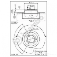 Тормозной диск BREMBO 789028 WASZL 1 08261510 8020584261514 - Изображение 2