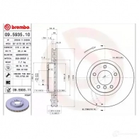 Тормозной диск BREMBO 790294 8020584212219 R2 NJ5 09.5935.11 - Изображение 2