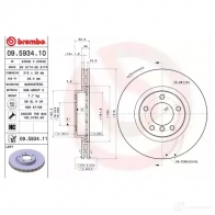 Тормозной диск BREMBO WEK ZC 8020584212202 09.5934.11 790292 - Изображение 2