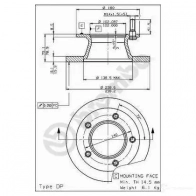 Тормозной диск BREMBO 789217 08518110 8020584518113 6Q0HCW D - Изображение 2