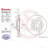 Тормозной диск BREMBO 790608 8020584222508 JQWM1 D 09800451 - Изображение 2