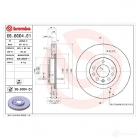 Тормозной диск BREMBO 790608 8020584222508 JQWM1 D 09800451 - Изображение 3