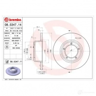 Тормозной диск BREMBO 08.5347.11 789240 5G6P 5 8020584034231 - Изображение 2