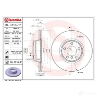 Тормозной диск BREMBO 8020584218464 7HAI 3 09.C116.11 791704 - Изображение 6